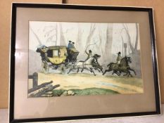 After Adams, Four Course Carriage on Country Road, print (29cm x 44cm)