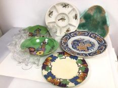 A mixed lot including a Royal Doulton Gloria plate with scalloped edge (26cm), two Caltonware