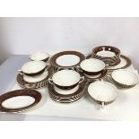 A Crownford dinner service including six plates (23cm), six soup bowls with saucers, six bowls,