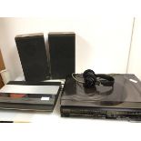 A Bang & Olufsen, Denmark Beo Center 1800 turntable (12cm x 50cm x 36cm), with CD player and two Beo