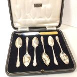 A set of six Sheffield silver grapefruit spoons (combined: 143.48g) and a possibly unassociated