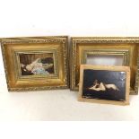 E. Nival, Nude Figure, oil on panel (10cm x 14cm) and another by the same artist (2)