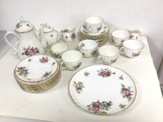 A Royal Worcester Roanoke pattern part tea and coffee service with six coffee cups (one with