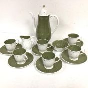 A stylish Susie Cooper fifteen piece 1960s/70s coffee service complete with milk jug, sugar basin,
