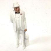 A Royal Doulton china figure, Sir Winston Churchill, 1984, in white suit (27cm)