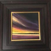 Scottish School, Sunset, oil on canvas, unsigned (19cm x 19cm)