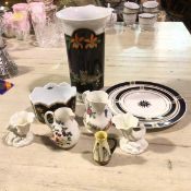 A Chase design Jagger Jungle spill vase, a Chase Jagger Jungle cachepot, a Thomas Goode plate and