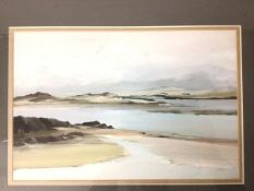 Ethel Walker, Loch Gruinart, Islay, watercolour, signed, paper label verso (25cm x 38cm)