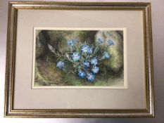 Jillian McDougall, Gentian, watercolour, signed with initials J.M, inscribed verso, dated '84, in