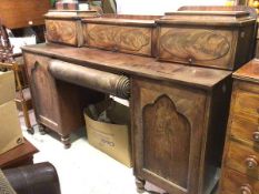 A Scottish Aberdeenshire 19thc stage sideboard, the centre back with lift up centre panel door,