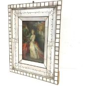 An Italian portrait miniature of a Young Lady in front of Classical Ruin, watercolour on panel,
