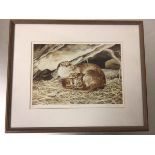 Susan Berry, Otter and Cubs, limited edition print, 515/850, signed in pencil, inscribed verso (20cm