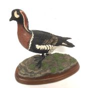 A large Border Fine Arts Red-Breasted Goose, limited edition of 500, on hardwood stand (30cm x base: