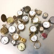 A collection of twelve various open faced and full hunter pocket watches, six various gentleman's