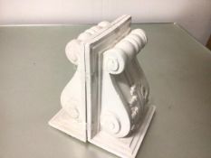 A pair of cast plaster corbels in Classical style (28cm x 20cm)