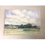 Kenneth Robertson, Golfers, East Lothian, watercolour, signed bottom left (27cm x 38cm)