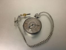 A substantial late Victorian gentleman's silver open-face pocket watch, the case hallmarked for