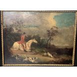 English School, late 19th Century, Hunting Scene, oil on board, framed. 29cm by 39cm