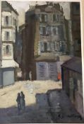 •Bertil Wahlberg (Swedish, 1923-80), A Parisian Street Scene, signed lower right, oil on board,