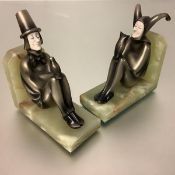 After Roland Paris (Austrian 1994-1945), "Wisdom and Poetry", a pair of figural bookends, one a