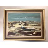 •Perpetua Pope (1916-2013), "Eoligarry Harbour, Barra", signed lower right, oil on board, framed.