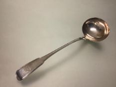 A George III silver soup ladle, Thomas Wilkes Barker, London, 1808, Fiddle and Thread pattern,