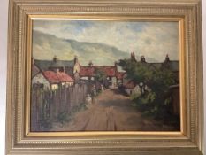 Tom Paterson (Scottish, fl. early 20th Century), Children on a Village Street, signed lower right,