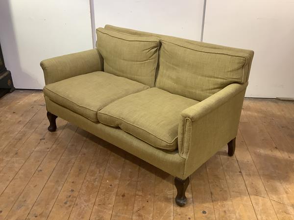 A Whytock & Reid of Edinburgh two-seater sofa, the back with integral cushion, above detachable seat