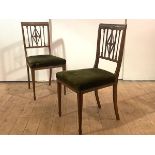 A pair of late 19th century walnut side chairs, by Gillows of Lancaster, in the Neo-Classical taste,