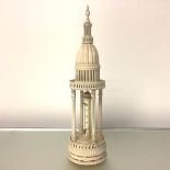 An unusual Anglo-Indian desk thermometer, 19th century, modelled as a tempietto, the thermometer