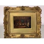 Continental School, Raising a Glass, oil on panel, unsigned, in a gilt-composition frame. 11cm by