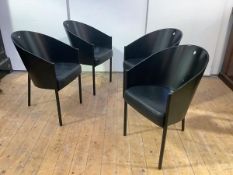 Philippe Starck: a set of four Cafe Costes chairs, 1984, manufactured by Alphi, each with ebonised