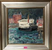 •Sheila Macnab MacMillan D.A., P.A.I. (Scottish, 1928-2018), Ferry, oil on board, unsigned,