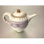 Bridget Drakeford (British, b. 1946), a teapot, of tapering ovoid form, with plaited handle,