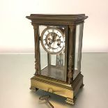 A French four-glass gilt-bronze mantel clock 19th century, the case of architectural form, with