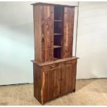 Nigel Bridges (active 1989-2014), The Riddell Cabinet, yew wood, the upper section with doors and