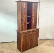 Nigel Bridges (active 1989-2014), The Riddell Cabinet, yew wood, the upper section with doors and