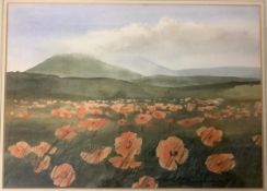 •Jim Nicholson (Scottish, 1924-1996), "Poppies at Scarista, Harris", signed lower right and dated (