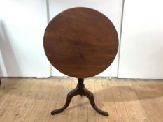 A good George III mahogany bird cage tripod table, c. 1750, the one-piece circular top over a vase-