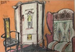 •Rosemary Beaton (Scottish, Contemporary), "Glasgow Style", signed upper left, pastel, framed.