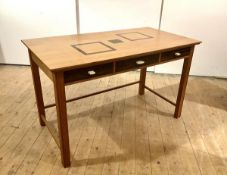 Nigel Bridges (active 1989-2014), a writing table, 2005, oak, ebony, walnut and printed circuit