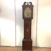 A George III mahogany longcase clock, by J. Stevenson, Aberdeen, the 13in. arched brass dial with