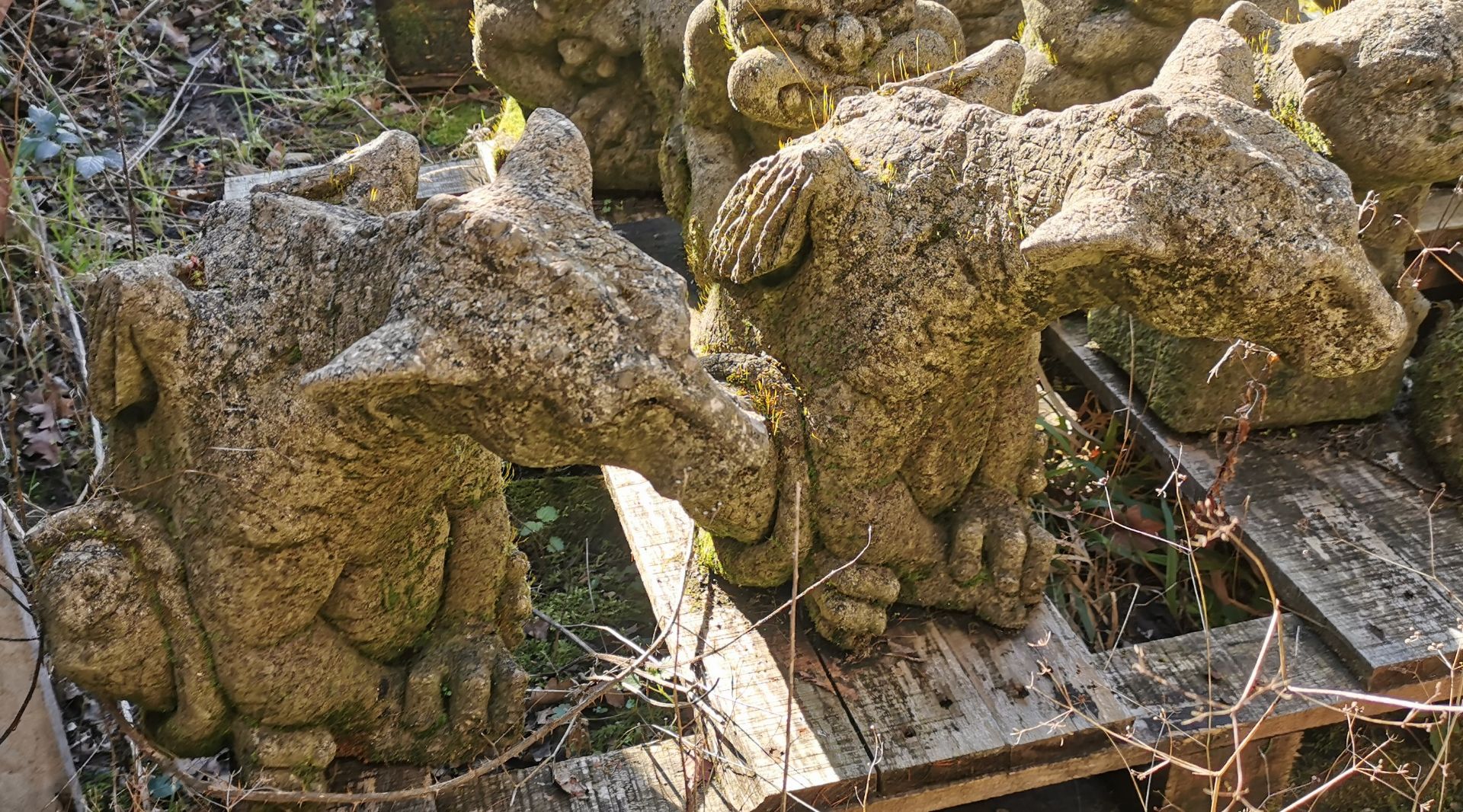 Pair of Garden Ornaments - Dragons