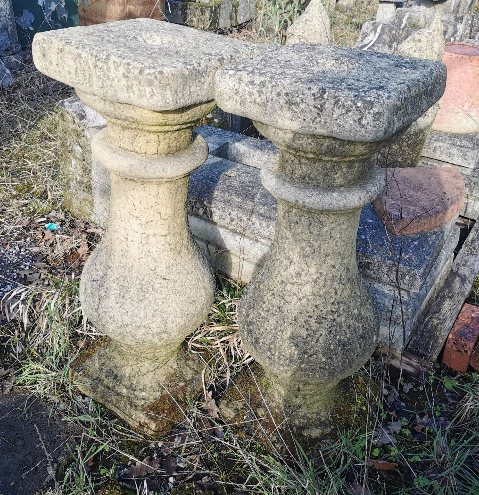Pair of Ornate Garden Pillars