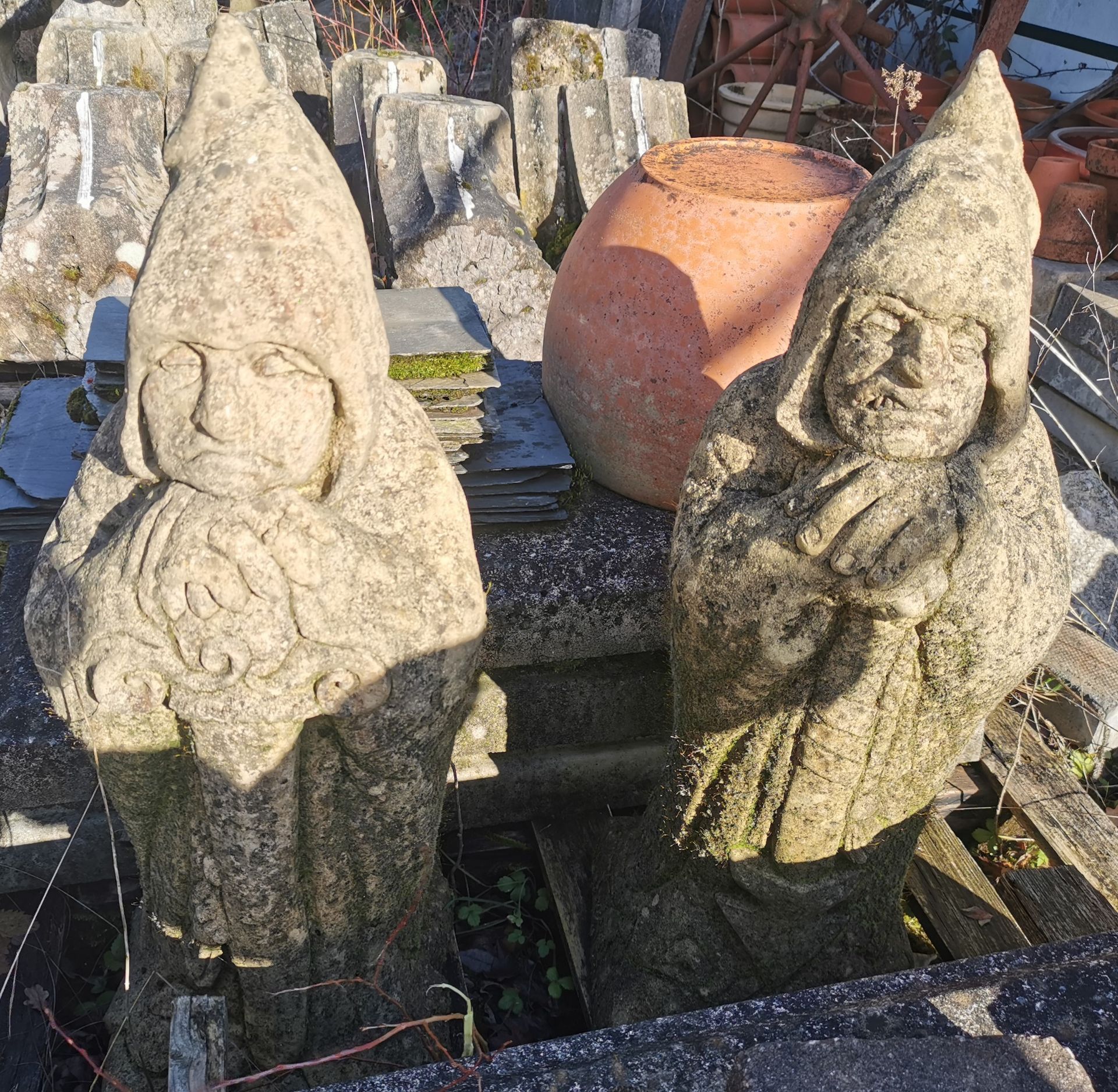 Pair Garden Ornaments - Knight Watchmen