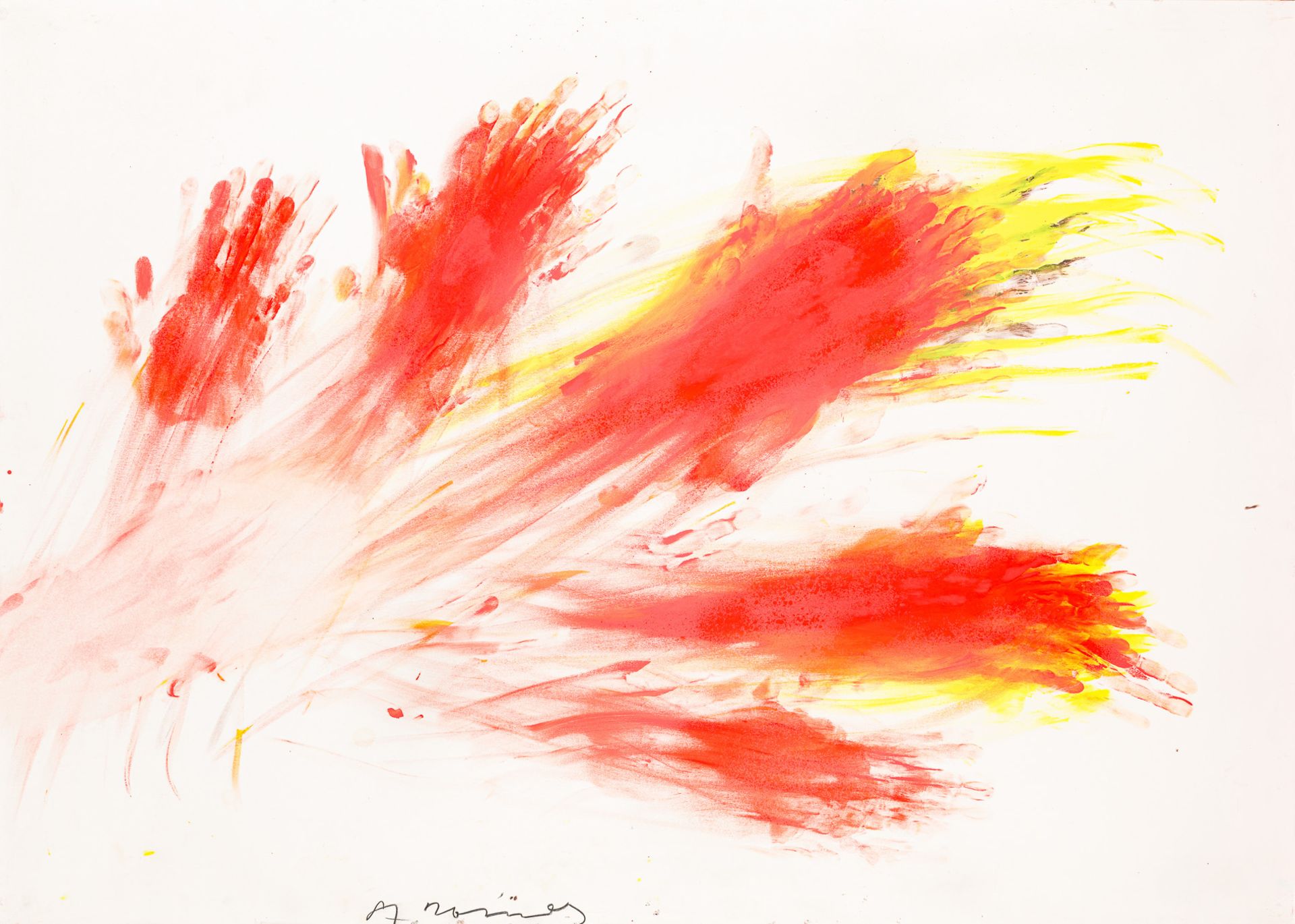 Arnulf Rainer, Handdruckreiber (Fingermalerei)