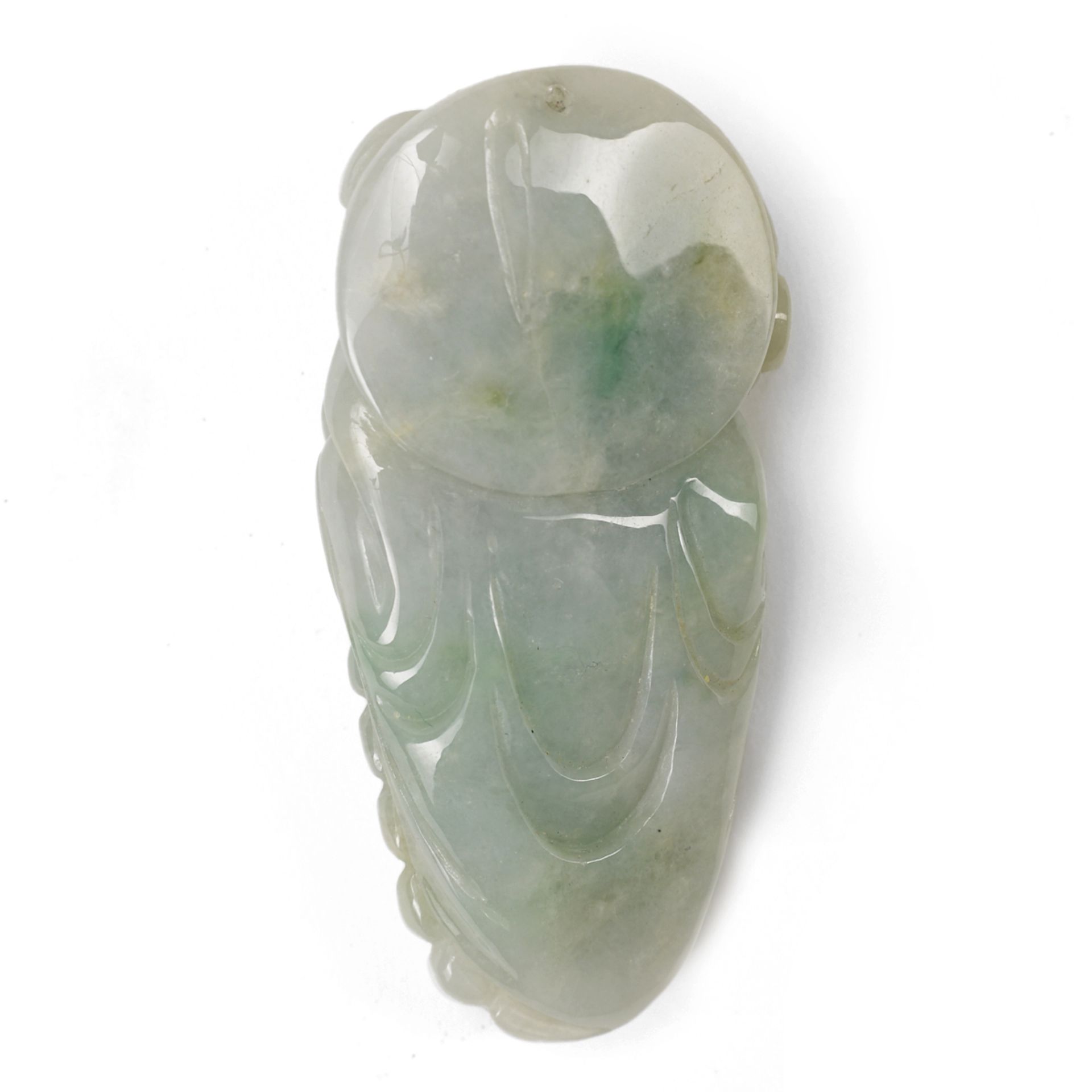 Late 20th C. Chinese Green Jade Pendant - Bild 2 aus 4