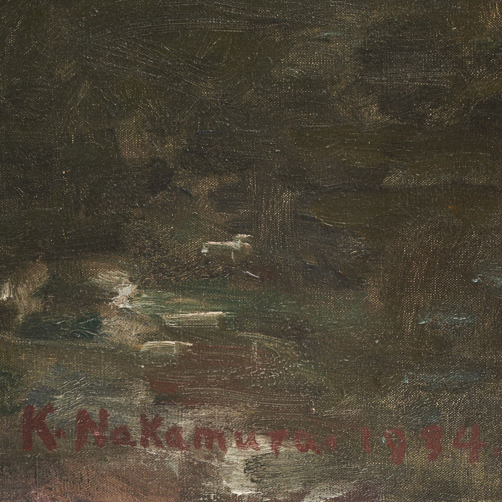 K. Nakamura Mountain Landscape Painting 1934 - Bild 3 aus 6