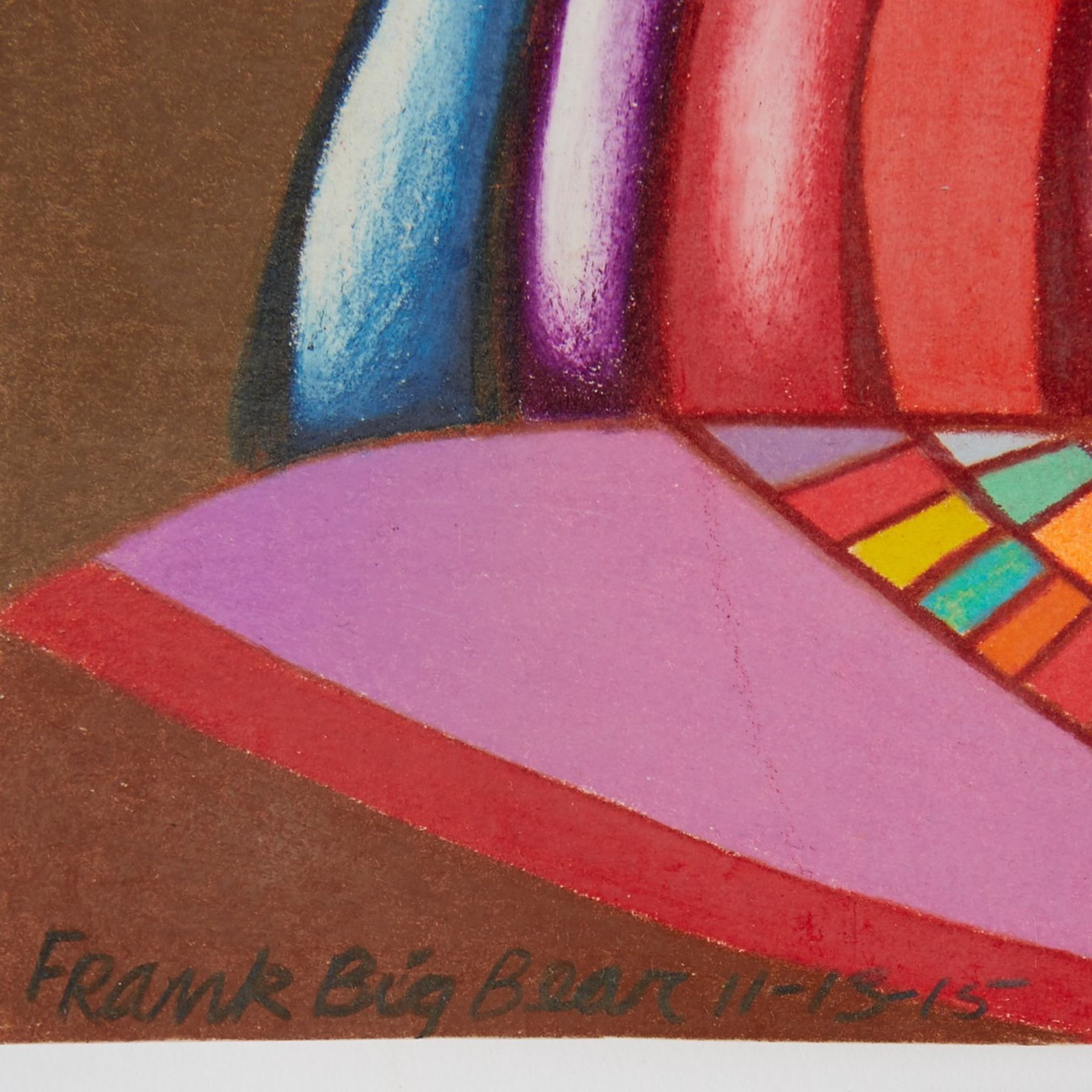 Frank Big Bear Drawing for Sienna Colored Pencil on Paper - Bild 3 aus 4