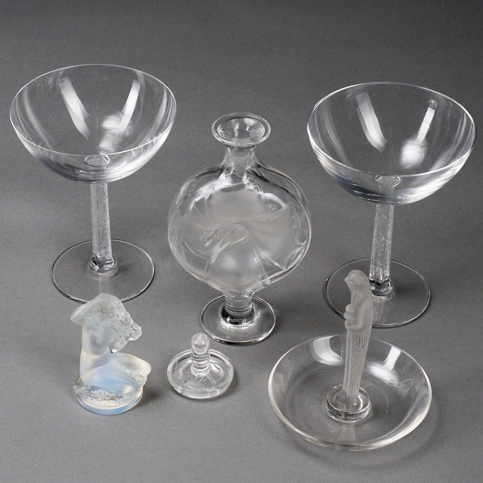 Grp: 5 Rene Lalique Frosted Glass Wares - Bild 3 aus 6